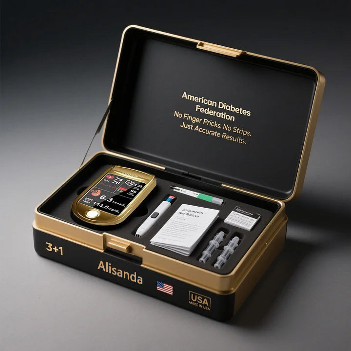 💥 Alisanda™ 3-in-1 Health Monitor Painless Testing - Extremely Fast Readings - Accurate Tracking ✅ Blood Glucose ✅ Heart Rate ✅ Blood Oxygen All in One!
