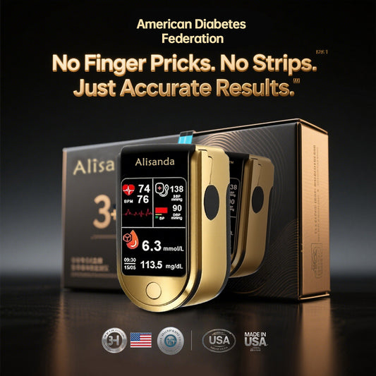 💥 Alisanda™ 3-in-1 Health Monitor Painless Testing - Extremely Fast Readings - Accurate Tracking ✅ Blood Glucose ✅ Heart Rate ✅ Blood Oxygen All in One!