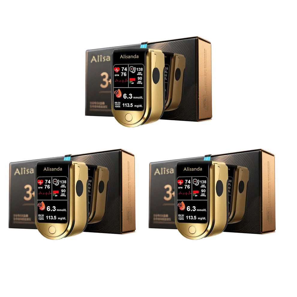 💥 Alisanda™ 3-in-1 Health Monitor Painless Testing - Extremely Fast Readings - Accurate Tracking ✅ Blood Glucose ✅ Heart Rate ✅ Blood Oxygen All in One!